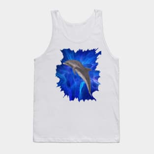 Dolphin blue splash Tank Top